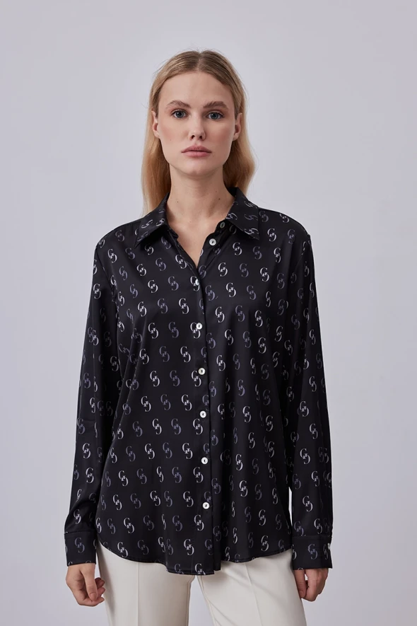 Monogram Shirt - Black - 1