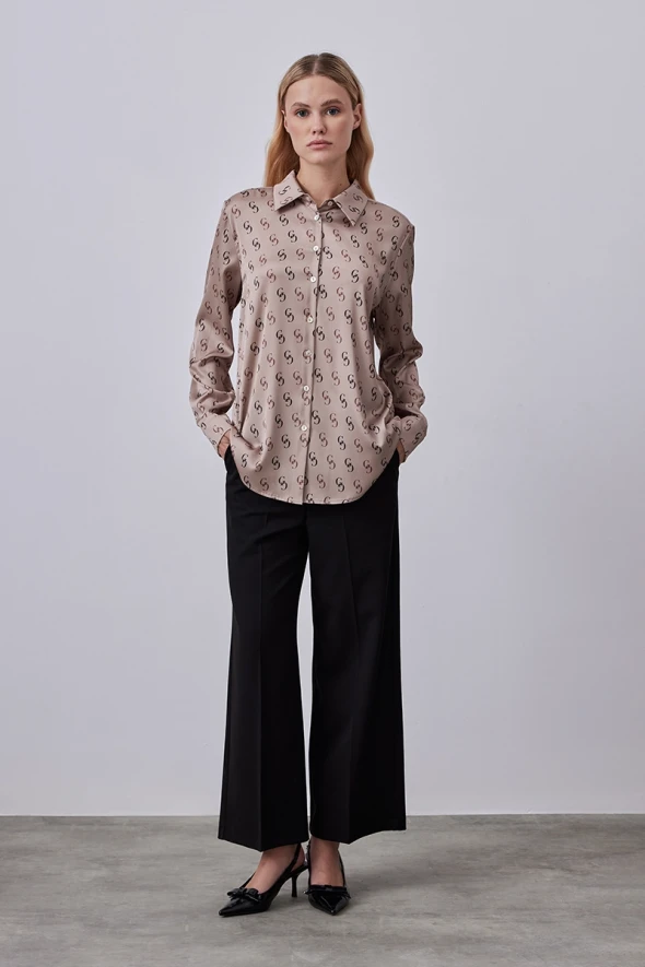 Monogram Shirt - Brown - 2