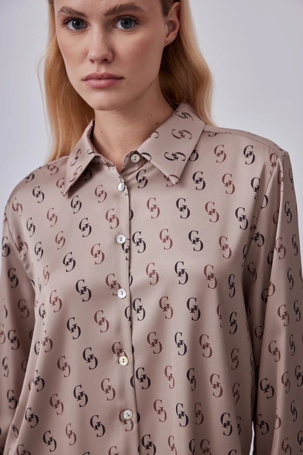 Monogram Shirt - Brown - 3