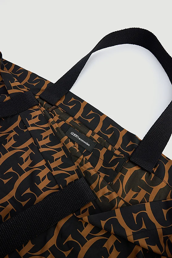 Monogram Shopper Bag - Black - 6
