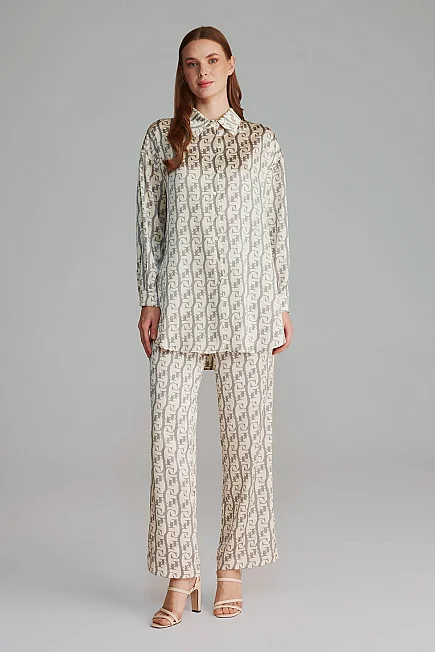 Monogram Trousers - Grey - 3