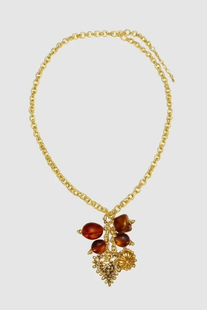 Multi-Figure Long Necklace - Gold Gold