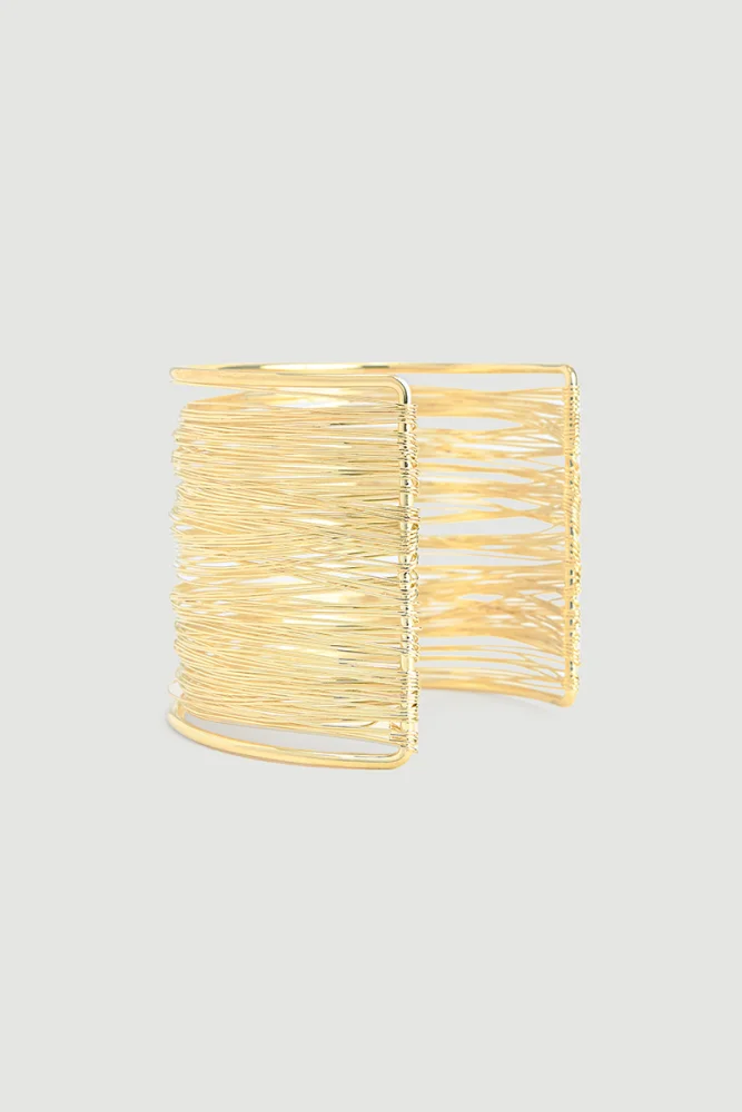 Multi Layer Wire Bangle Bracelet Gold - Gusto (1)