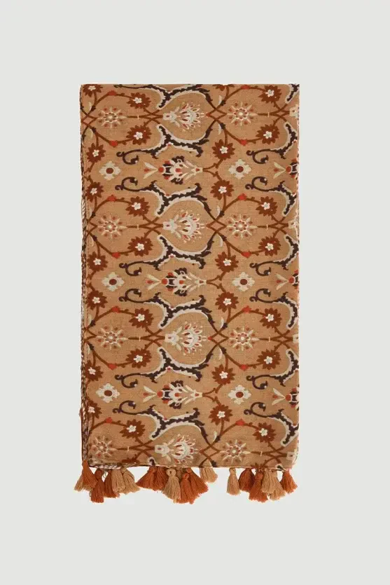 Multi-Pattern Scarf - Brown - 1