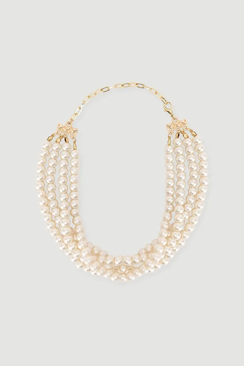 Multi Pearl Necklace - White - Gusto