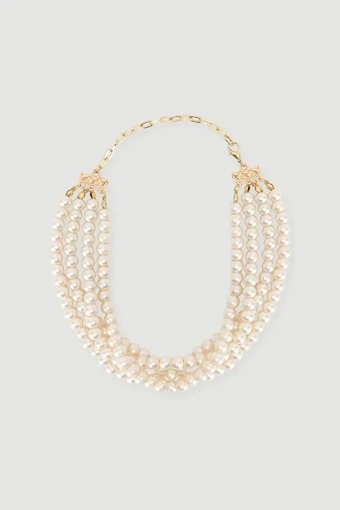 Multi Pearl Necklace - White White