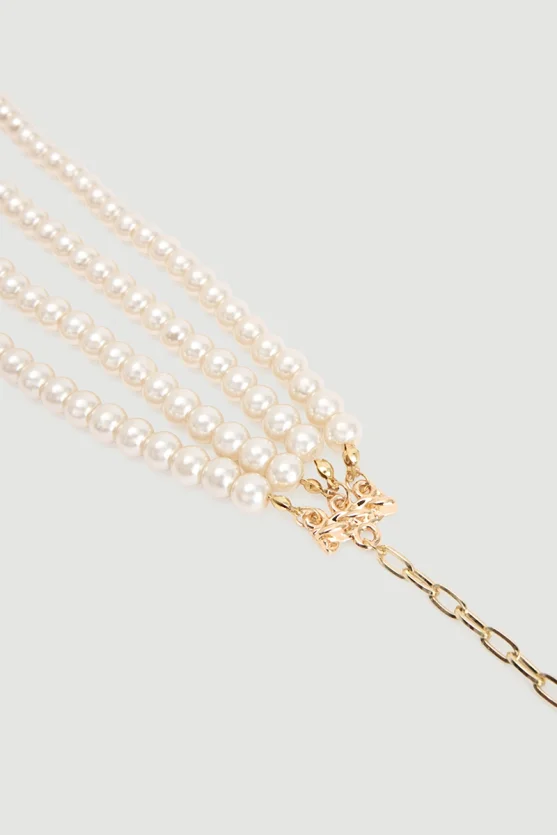 Multi Pearl Necklace - White - Gusto