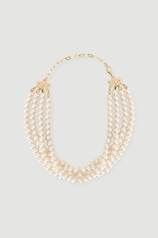 Multi Pearl Necklace White White