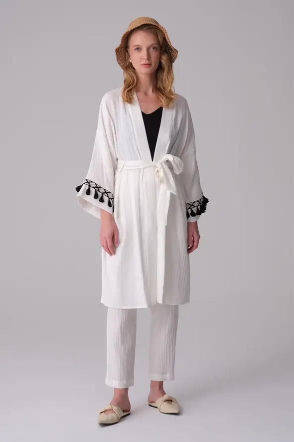 Muslin Kimono - White - 5