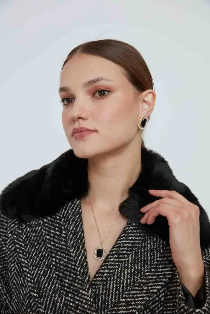 Necklace Earring Set - Black Black