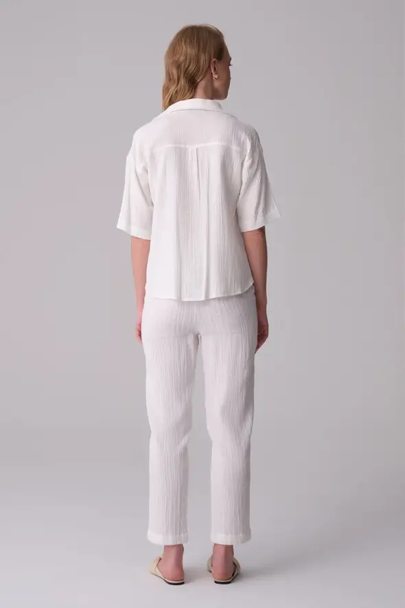 Organic Muslin Shirt - White - 5