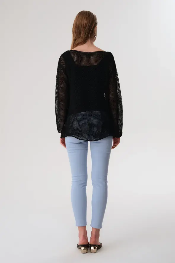 Oversized Cotton Knitwear - Black - 6