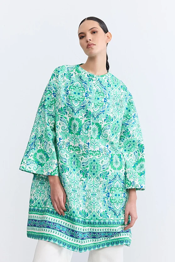 Paisley Print Kaftan - Green - Gusto