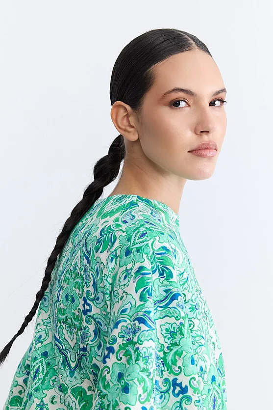 Paisley Print Kaftan - Green - Gusto