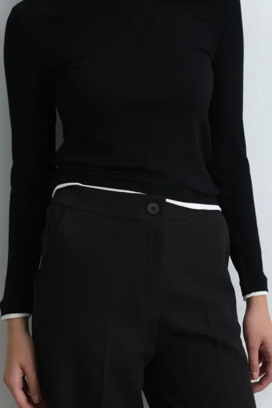 Palazzo Fabric Pants Black - Gusto