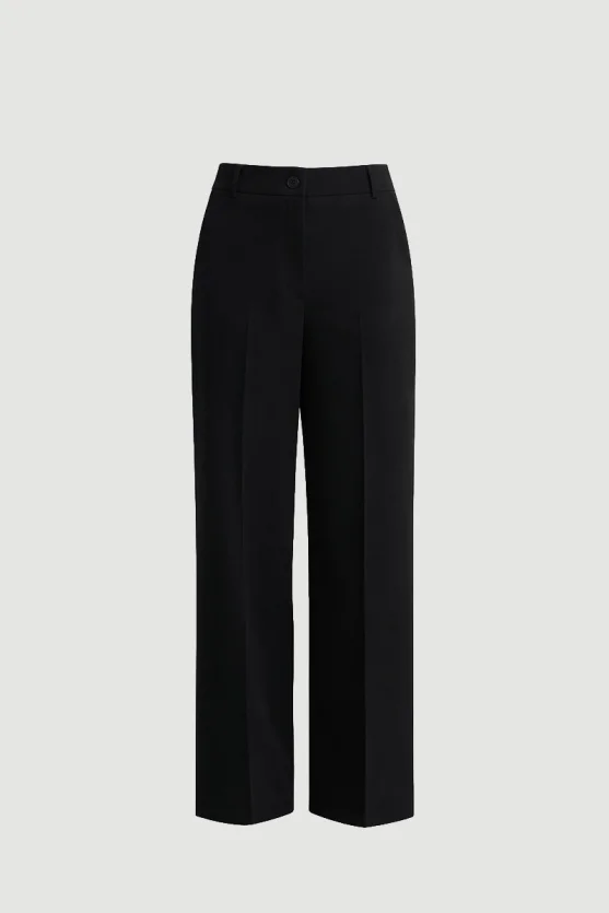 Palazzo Fabric Pants Black - Gusto