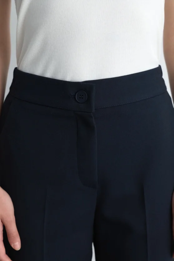 Palazzo Fabric Pants Navy Blue - 3