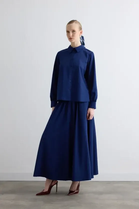 Parachute Fabric Shirt - Navy - Gusto