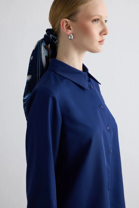 Parachute Fabric Shirt - Navy - 3