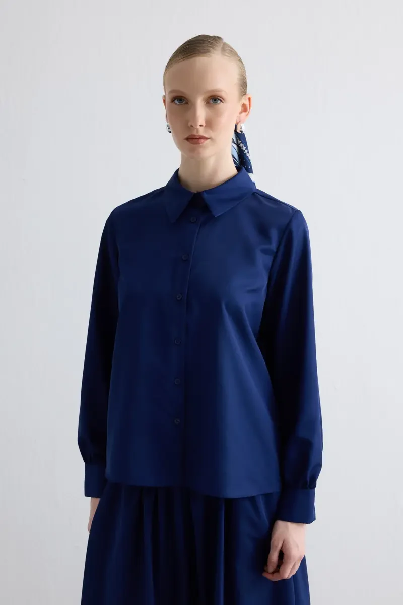 Parachute Fabric Shirt - Navy - Gusto