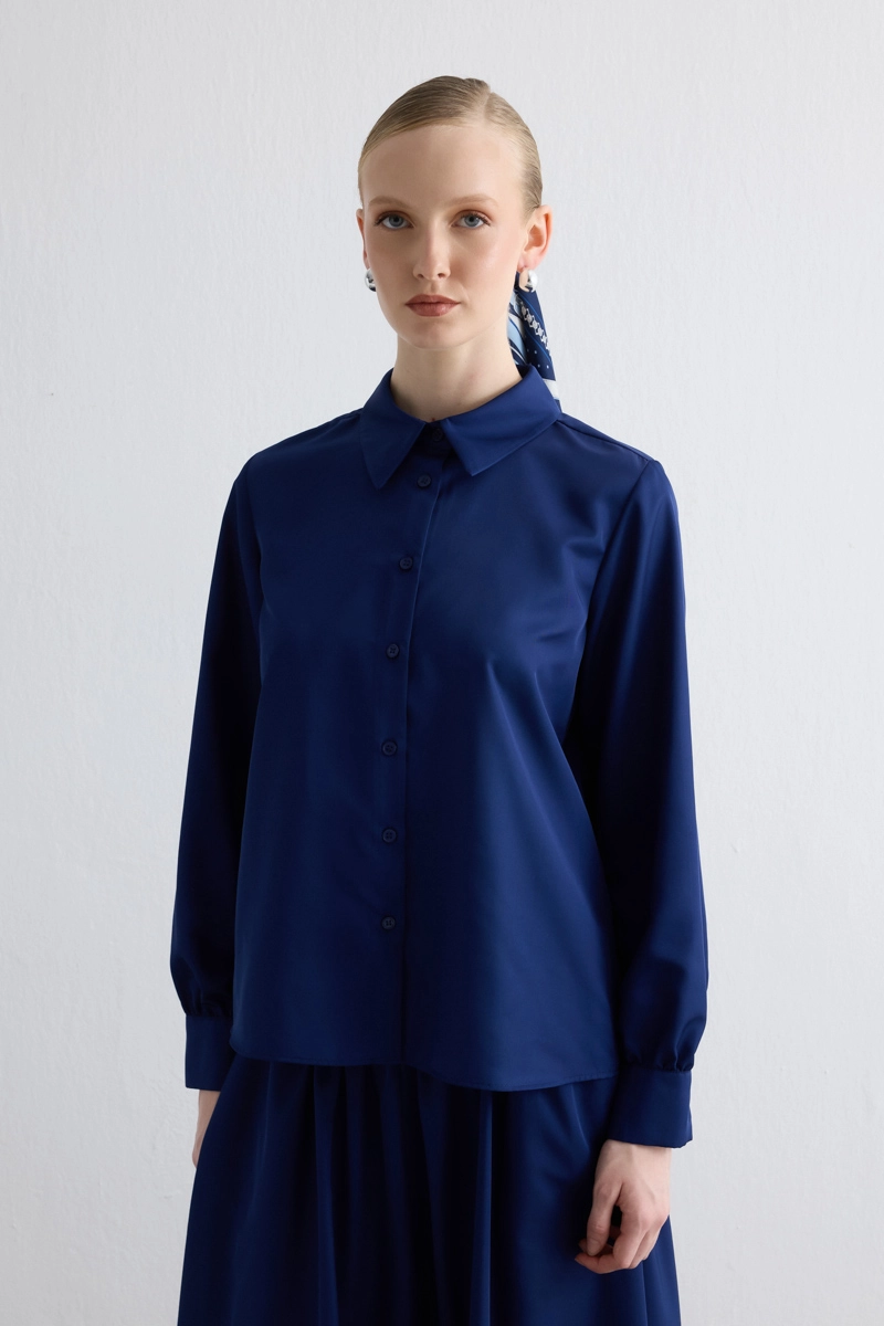 Parachute Fabric Shirt Navy - Gusto