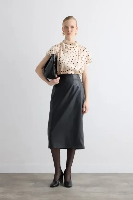 Patent Leather Large Bag - Black - Gusto