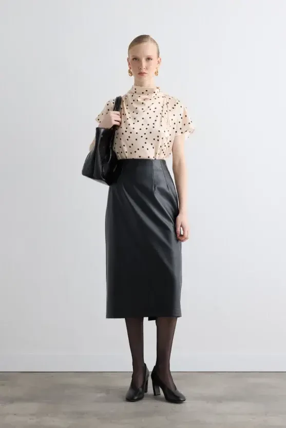 Patent Leather Large Bag - Black - 5