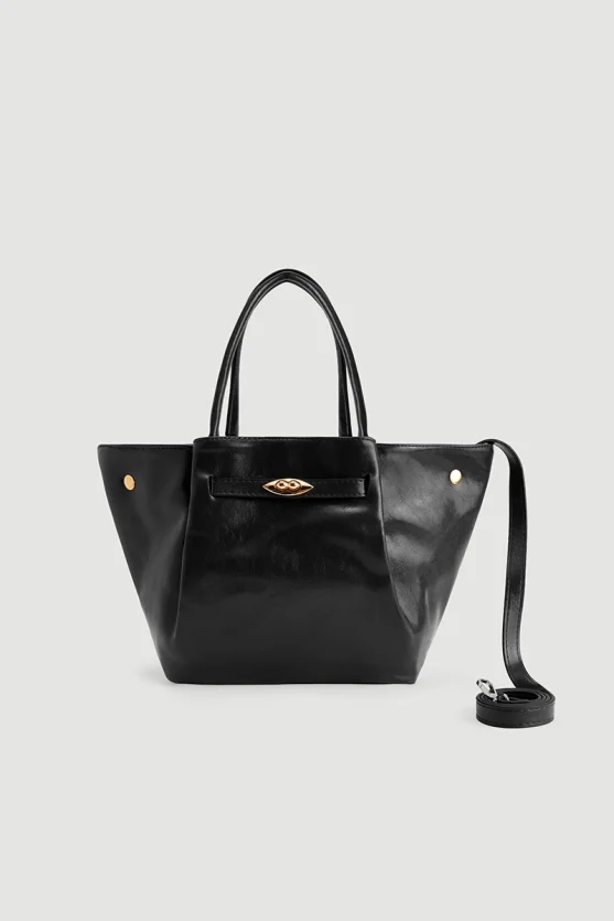Patent Leather Large Bag Black - Gusto