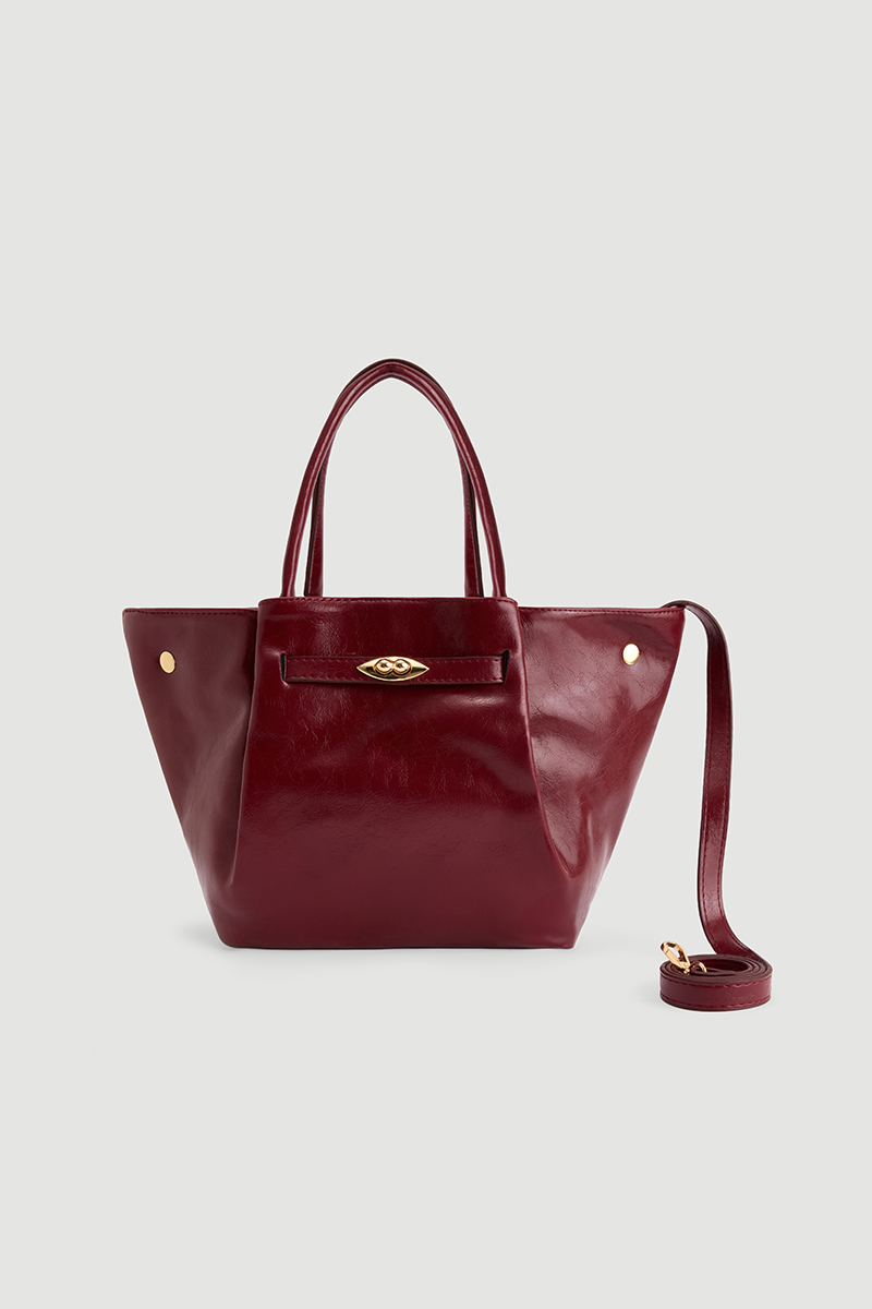 Patent Leather Large Bag Burgundy