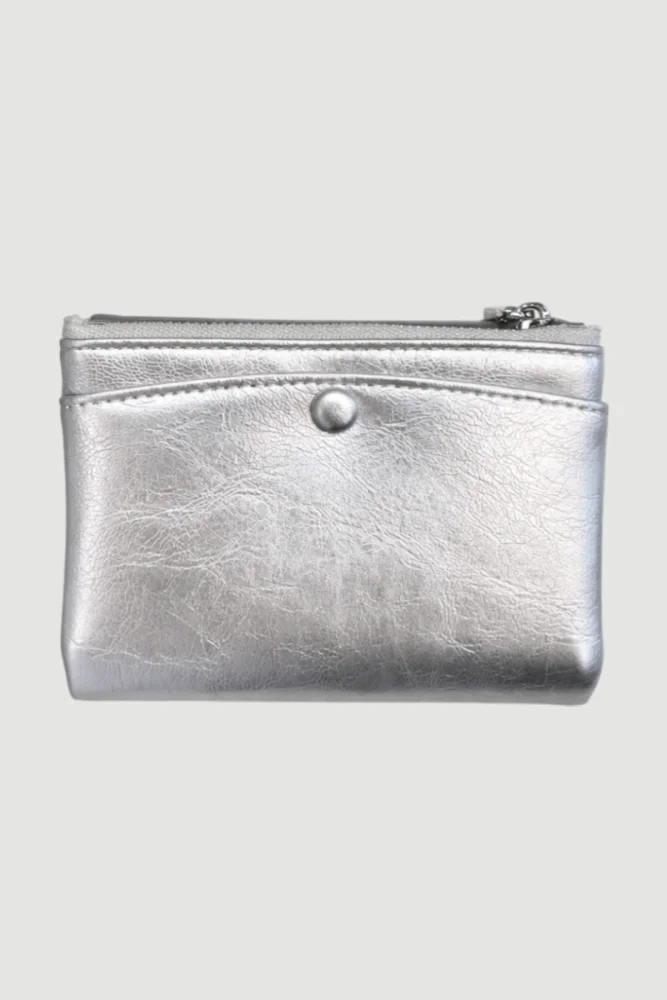 Patent Leather Wallet - Grey