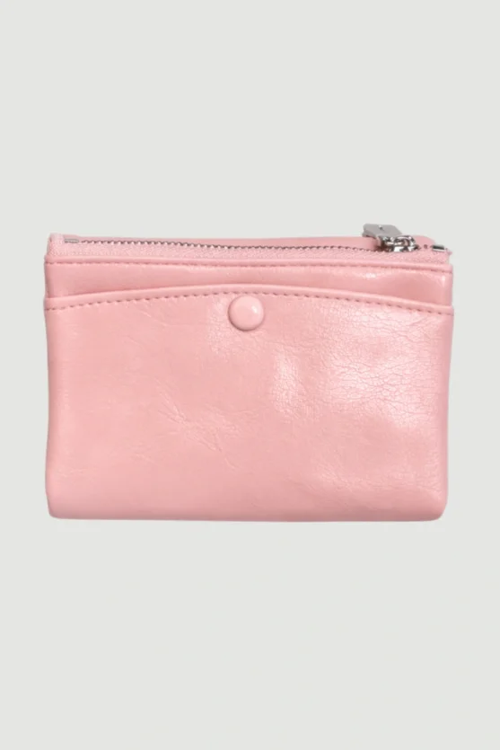 Patent Leather Wallet - Powder Pink - 1