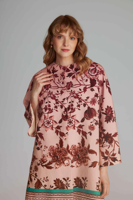 Patterned Caftan - Dusty Rose Dried Rose