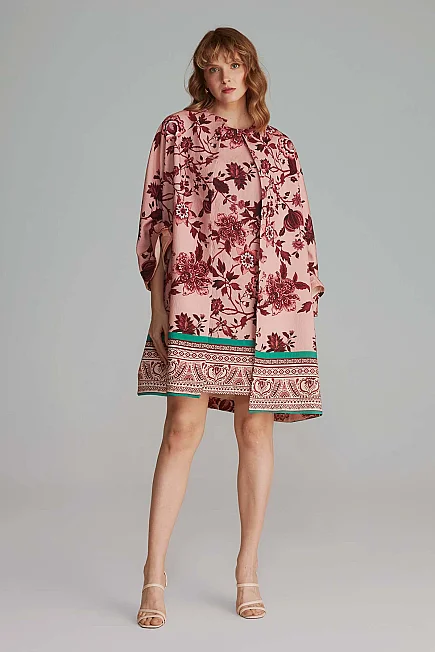 Patterned Kaftan - Dusty Rose - Gusto