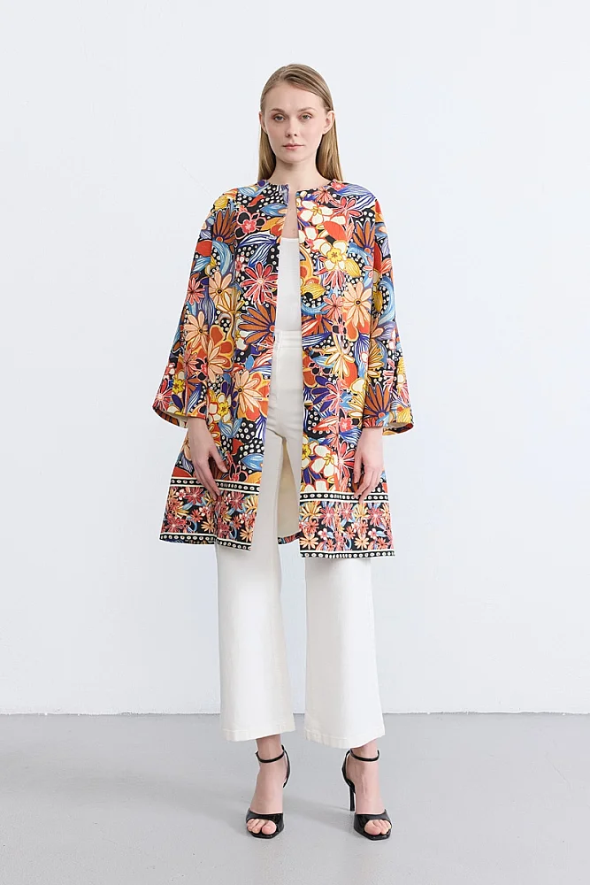 Patterned Kaftan - Orange Orange