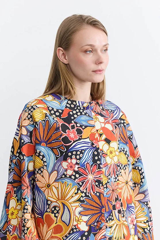 Patterned Kaftan - Orange - 3