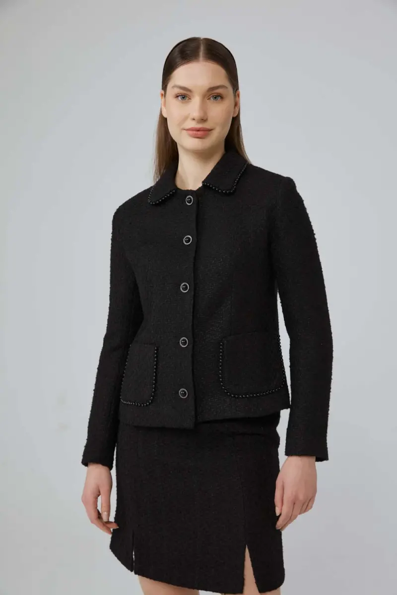 Dark tweed jacket sale