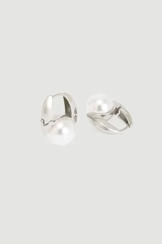 Pearl Earrings - Silver - 2