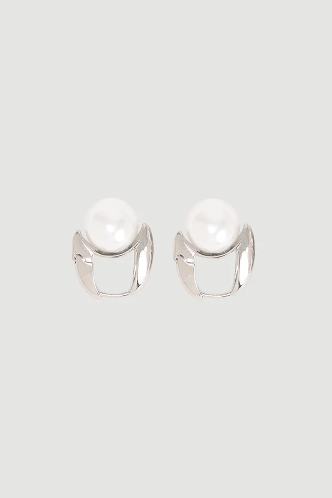 Pearl Earrings Silver Silver