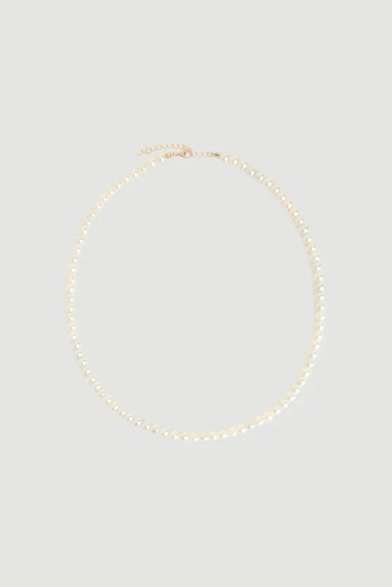 Pearl Long Necklace White - Gusto