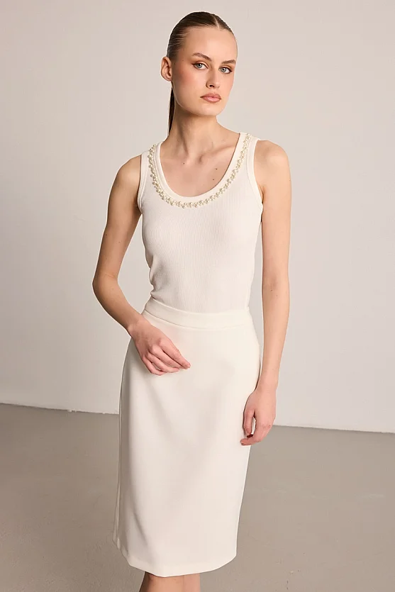 Pencil Skirt - Ecru - 4