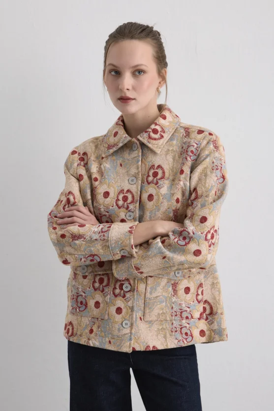 Phoenix Collection Jacquard Jacket Red - Gusto