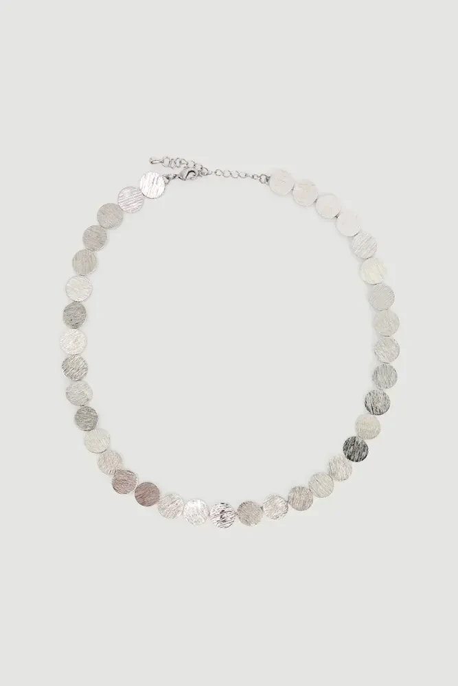 Plate Necklace - Silver Silver