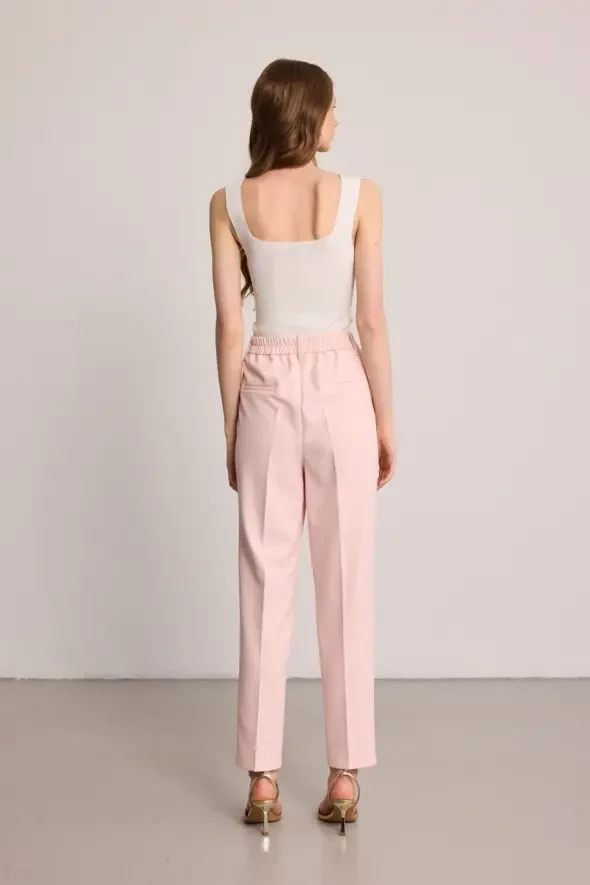 Pleated Cigarette Trousers - Pink - 6