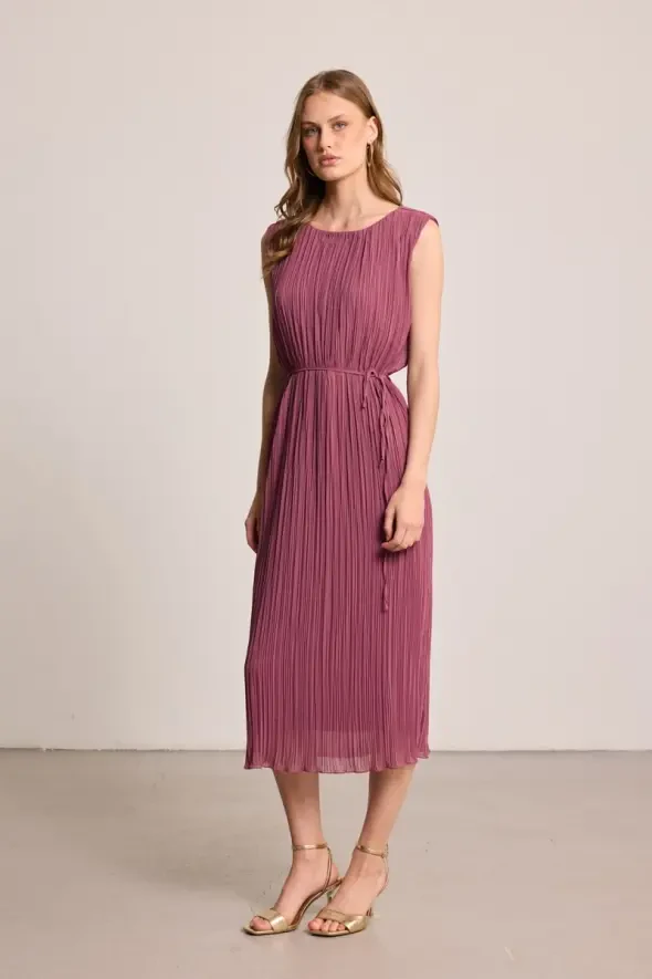 Pleated Dress - Dusty Rose - Gusto