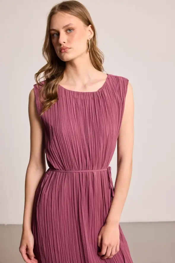 Pleated Dress - Dusty Rose - Gusto