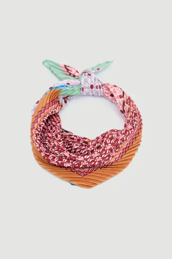 Pleated Scarf - Pink - 1