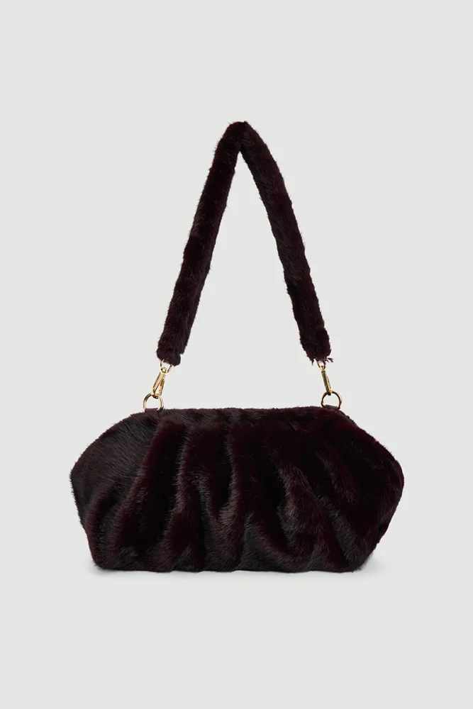 Plush Arm Bag Plum Marroon