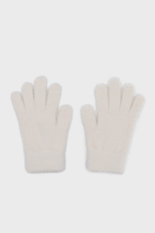 Plush Gloves - Ecru - 1