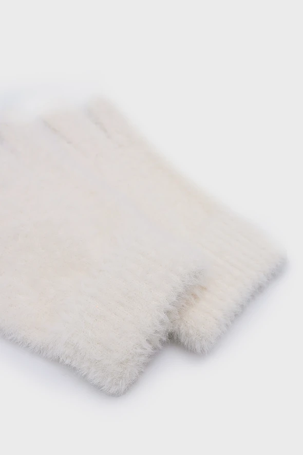 Plush Gloves - Ecru - 2