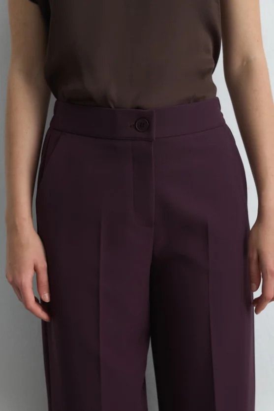 Pocketed Palazzo Pants Plum - 3